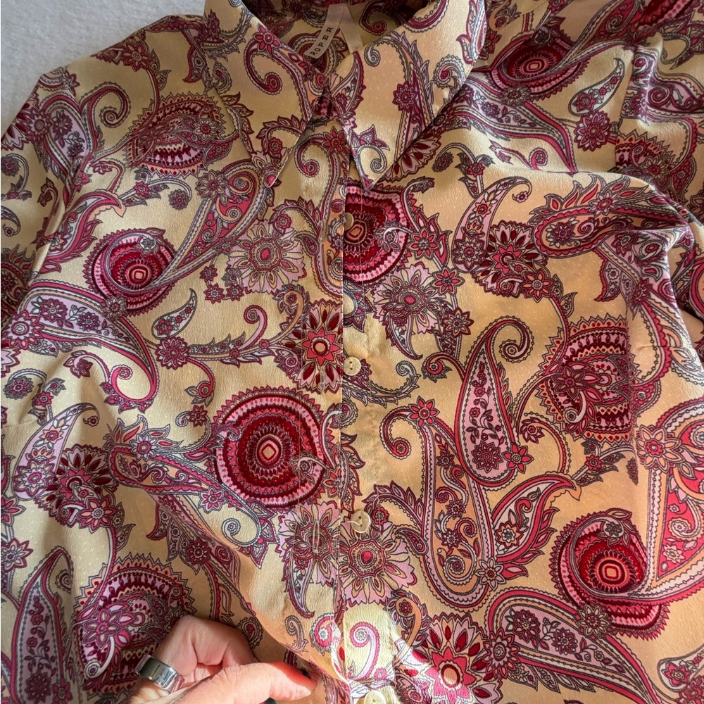 Roper Red and Cream Paisley Button Down Shirt - Picture 5 of 6